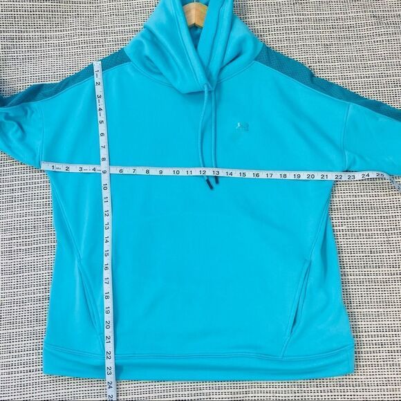 Under Armour teal blue mesh sleeve detail cowl sweatshirt large - Picture 4 of 6